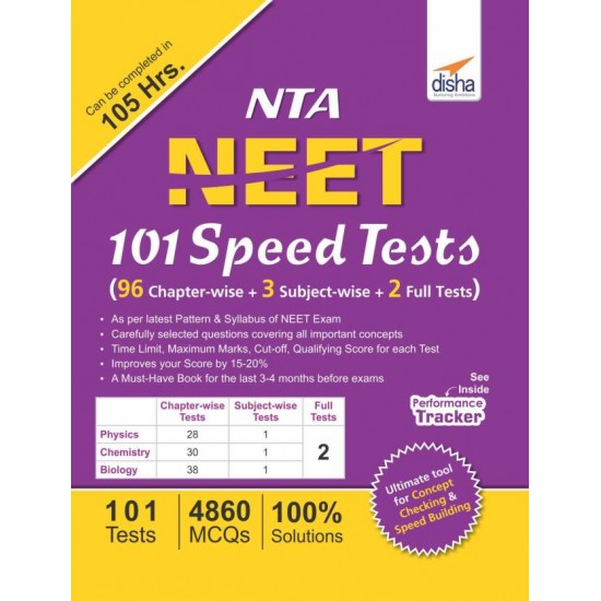 NTA NEET 101 Speed Tests (96 Chapter-wise + 3 Subject-wise + 2 Full)