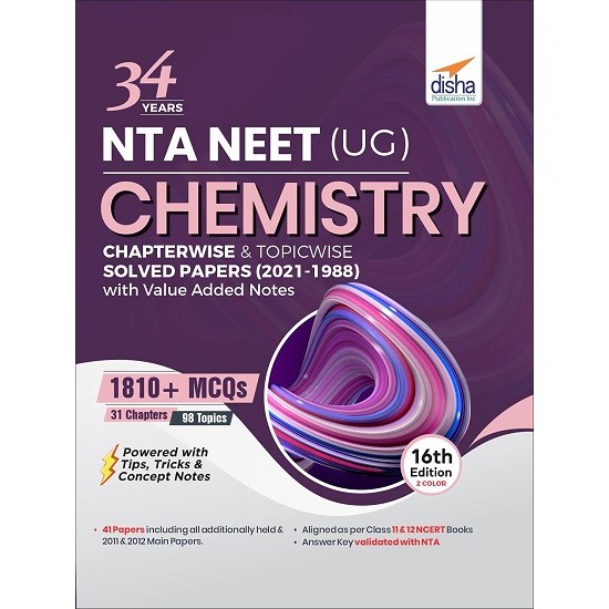 34 Years NEET Chemistry Solved Papers (Chapter-Wise & Topic-Wise) (2021 - 1988) 16th Edition