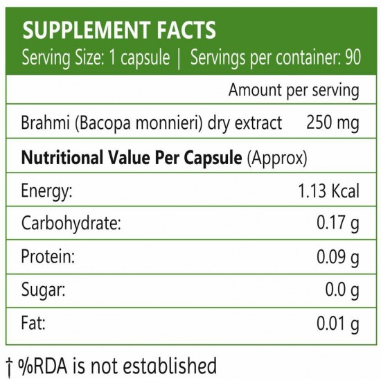 NLIFE Brahmi 90 Capsules 