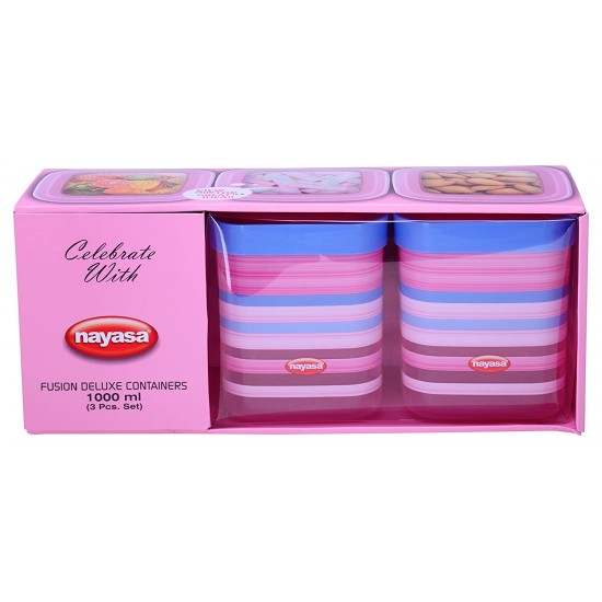 Nayasa Fusion DLX Plastic Container (1000ml, pack of 3)