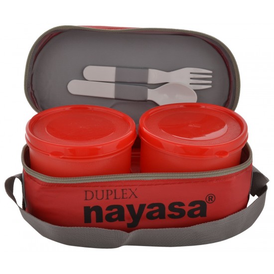 Nayasa Duplex Lunch Box 3 Containers (Red)