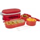 Nayasa Duplex Lunch Box 3 Containers (Red)